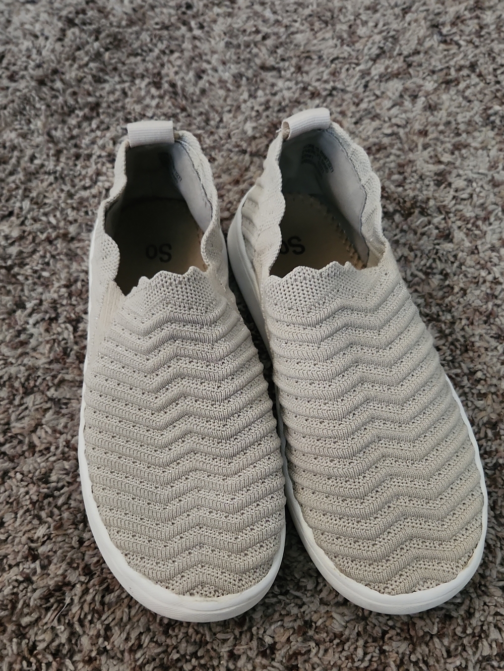 SO Beige Knit Slip-On Sneakers